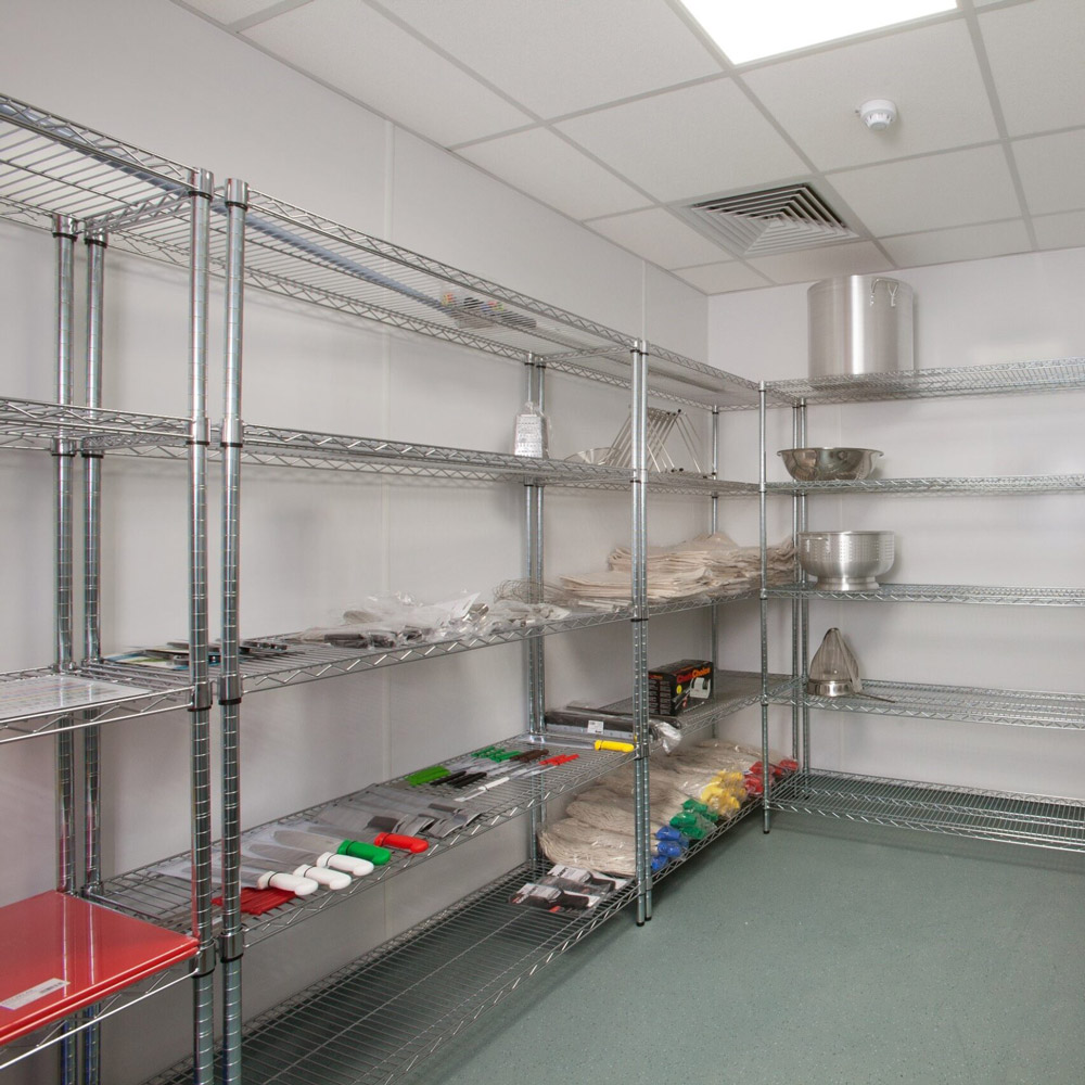 Commercial Kitchen Chrome Shelving