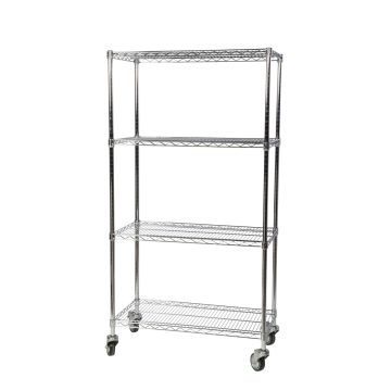 Eclipse® Chrome Wire Mobile Rack 4 Tier Trolley